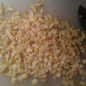 rough chopped garlic