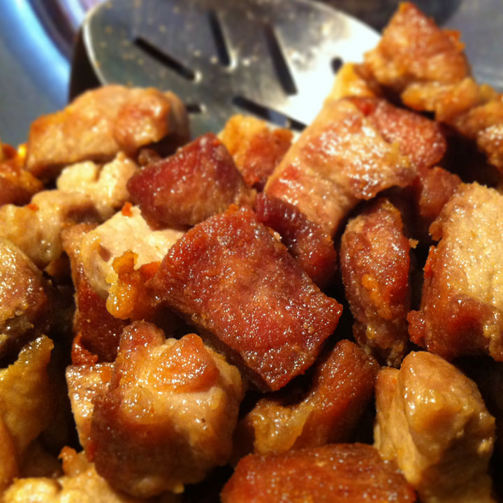 02-adoboloco-fried-pork-slotted-spoon Adoboloco Fried Browned Pork