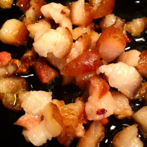 Smoked fried pork fat