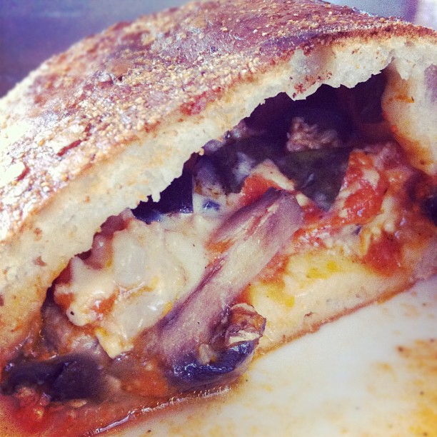 Adoboloco calzone cut in half