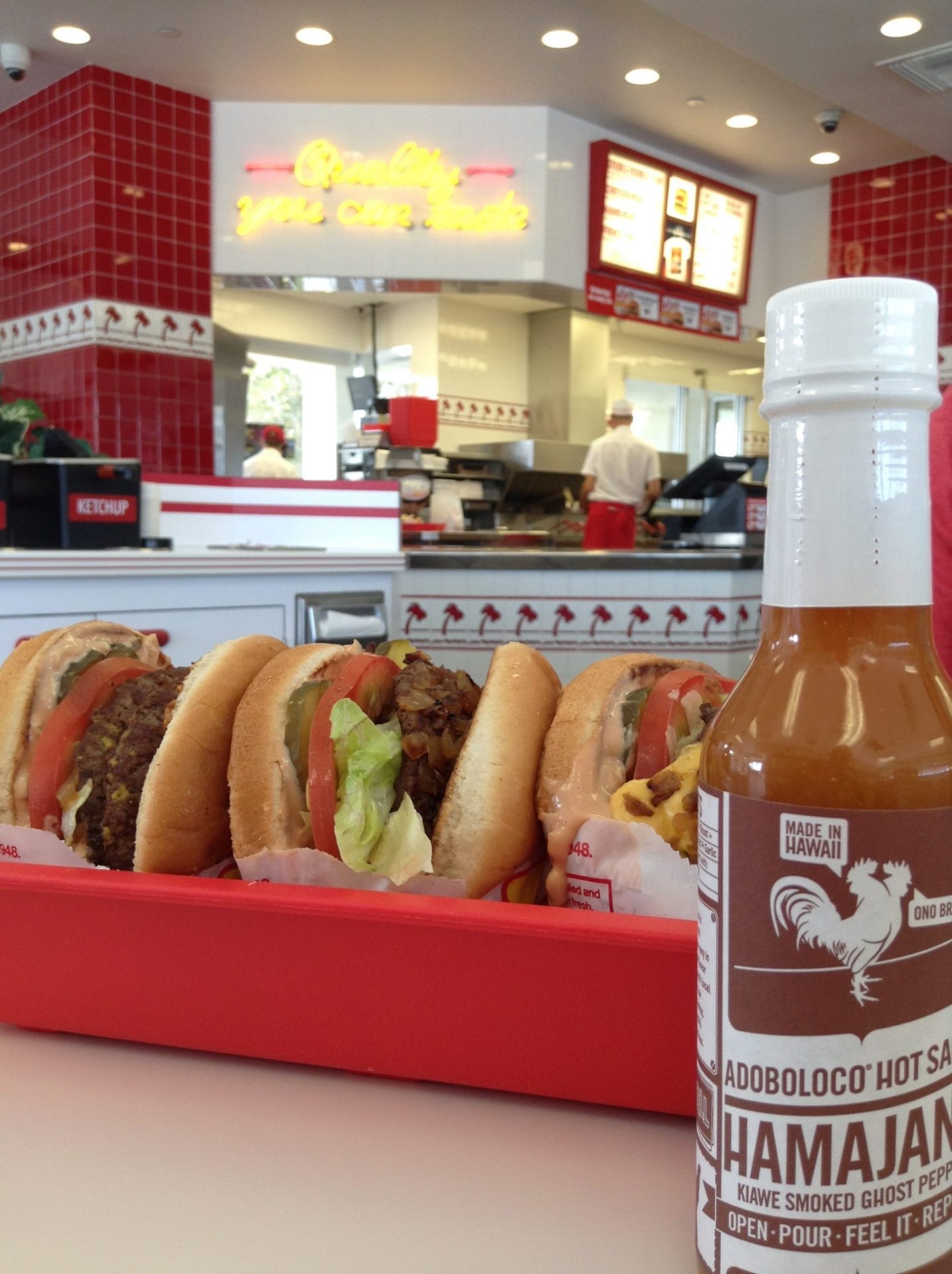 In N Out Burgers and Adoboloco Hamajang Smoked Ghost Pepper Hot Sauce