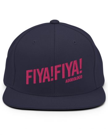 FIYA! FIYA! Snapback hat with pink embroidery lettering