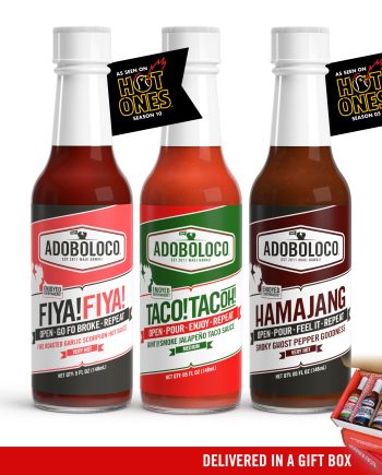 Adoboloco premium savory gift set with your choice of 3 different sauces